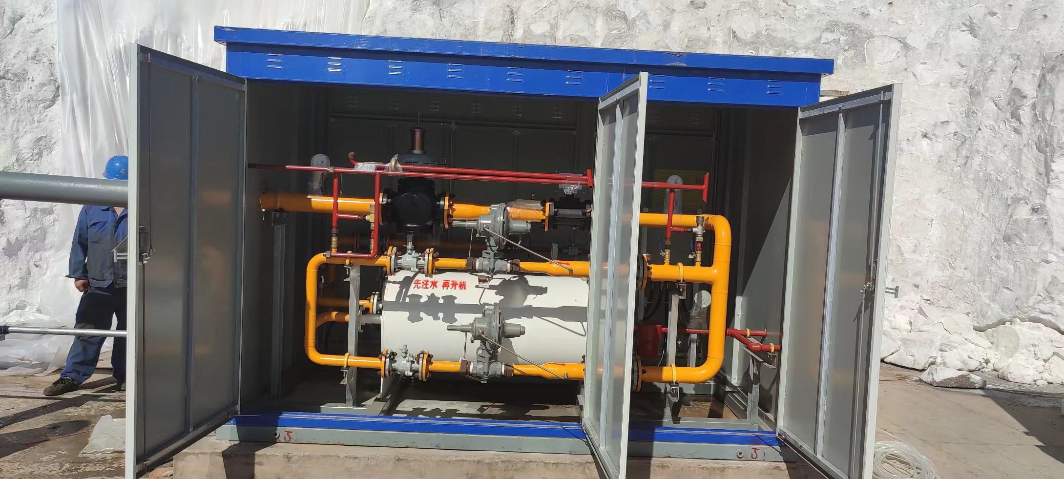 Supply CNG secondary pressure reducing pry, natural gas pressure regulating pry, 2000 cubic meters flow supervision, inspection, certification support and filing