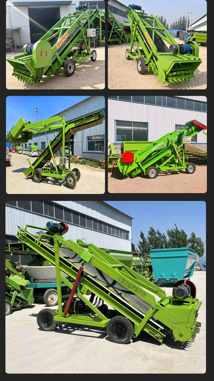 Automatic elevating and reclaiming machine for pastures, four meter grass wall digging machine, self-propelled grass raking machine for cattle and sheep breeding farms