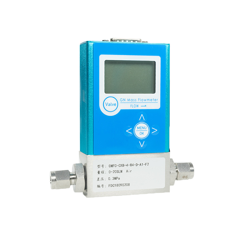 Thermal gas mass flowmeter - laboratory digital display suitable for nitrogen, carbon dioxide, helium, oxygen, ammonia gas