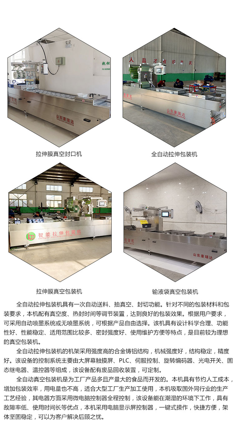 Automatic stretching film Vacuum packing machine for chicken wings Stainless steel sealing machine for glutinous rice balls Vacuum pumping machine