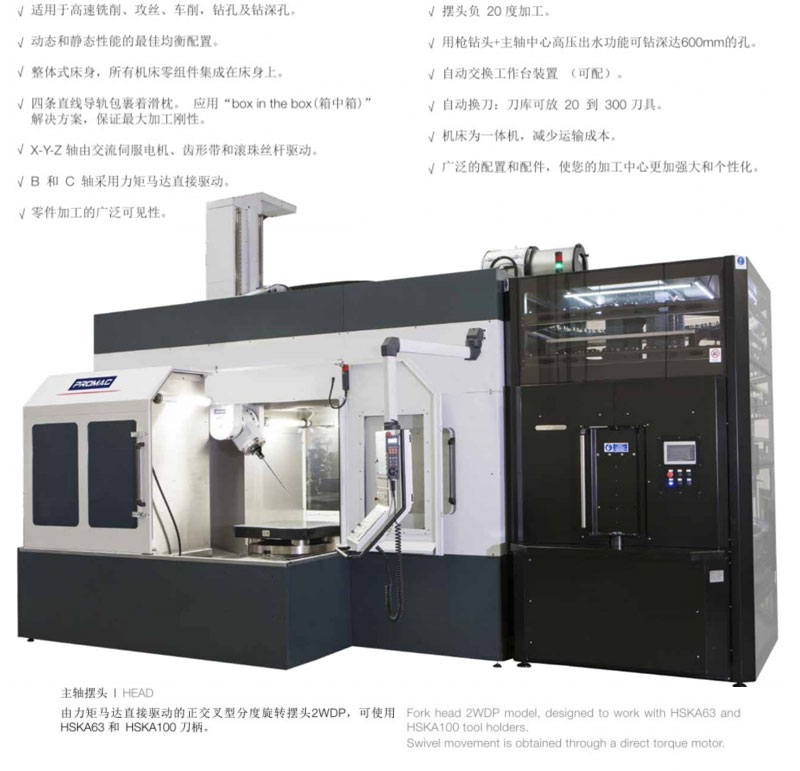 Italian Five Axis Machining Center PROMAC Polomaca CNC Machine Tool Automobile Mold Body Processing Equipment