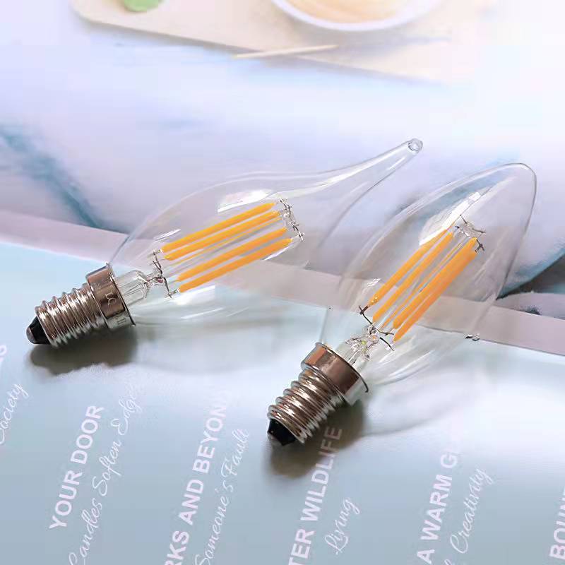 Candle Lamp Tip Bubble Pull Tail LED Filament Lamp Retro Bulb Pendant Lamp Tungsten Filament Lamp Special Energy Saving No Strobe