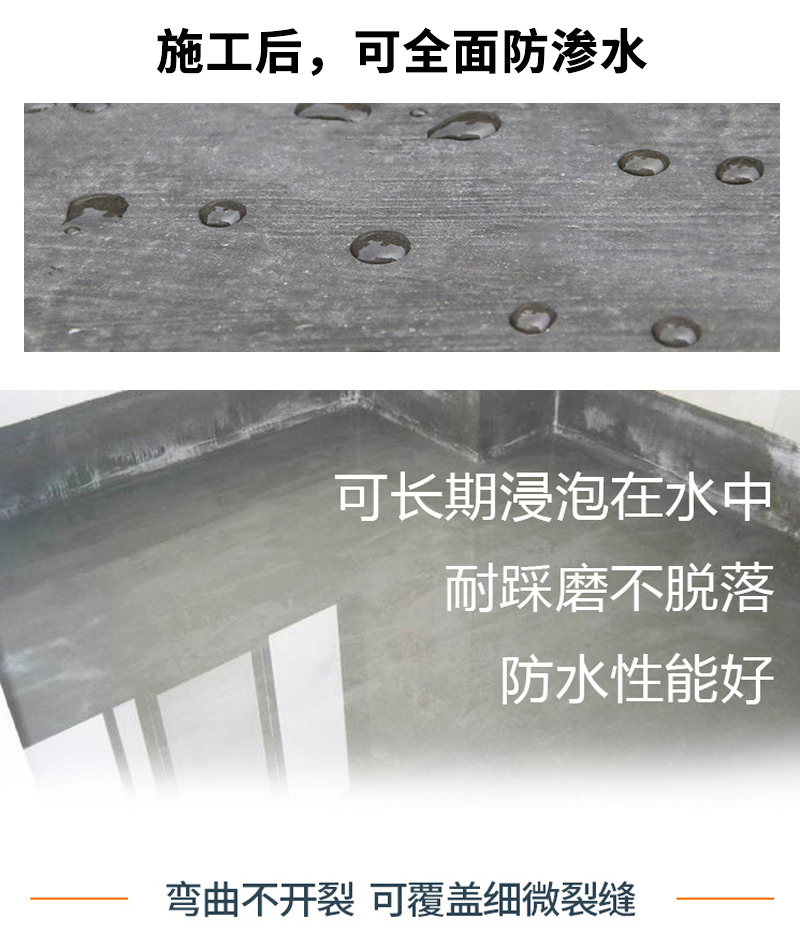 Exterior wall waterproof coating, polymer bicomponent water-based coating, roof mold proof, moisture-proof and leak sealing waterproof material