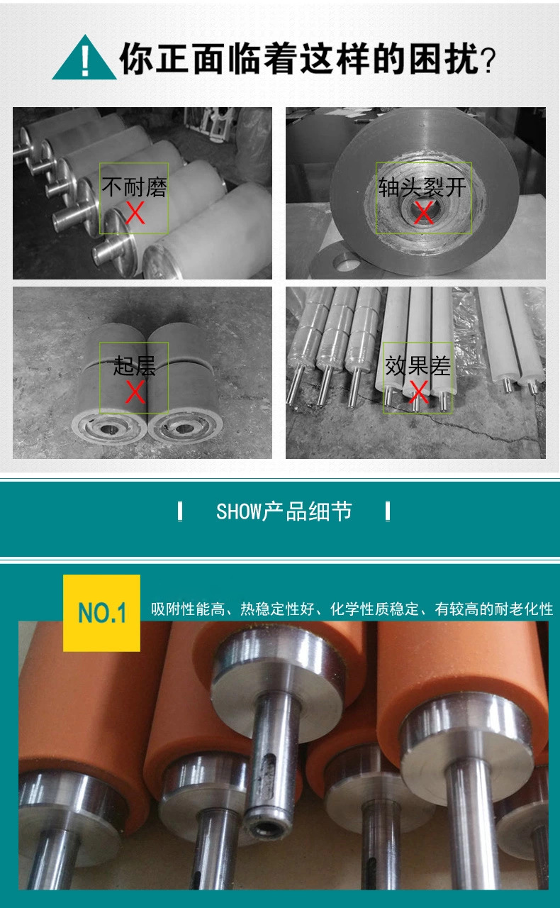 Silicone rubber roll Pouch laminator die-cutting machine wear-resistant pressure resistant silent rubber coating roller processing customization