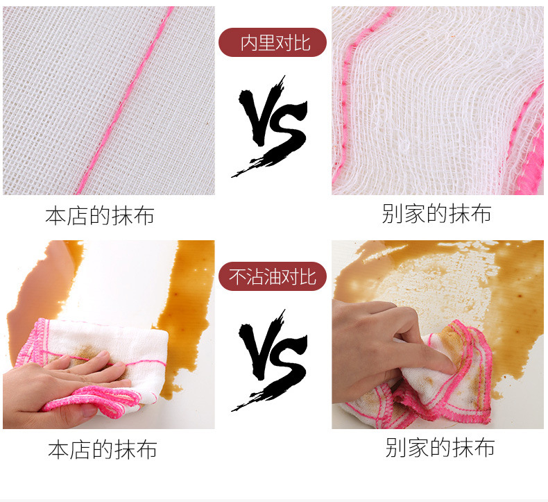 Cotton dishwashing cloth, kitchen cloth, 5-layer, 8-layer, 10-layer, 12-layer dishwashing towel, household absorbent, oil-free, pure cotton cloth