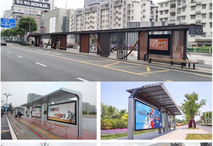 Manufacturer's direct supply of stainless steel shelters in urban areas, antique bus platforms, rural bus stop signs