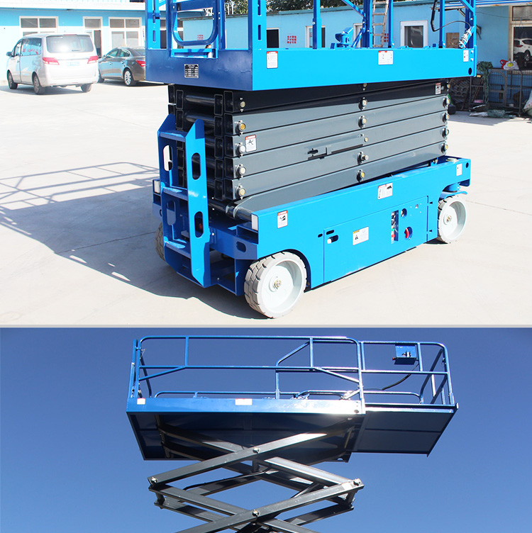 Scissor fork type self-propelled elevator, electric hydraulic lifting platform, fully automatic high-altitude work maintenance and climbing vehicle