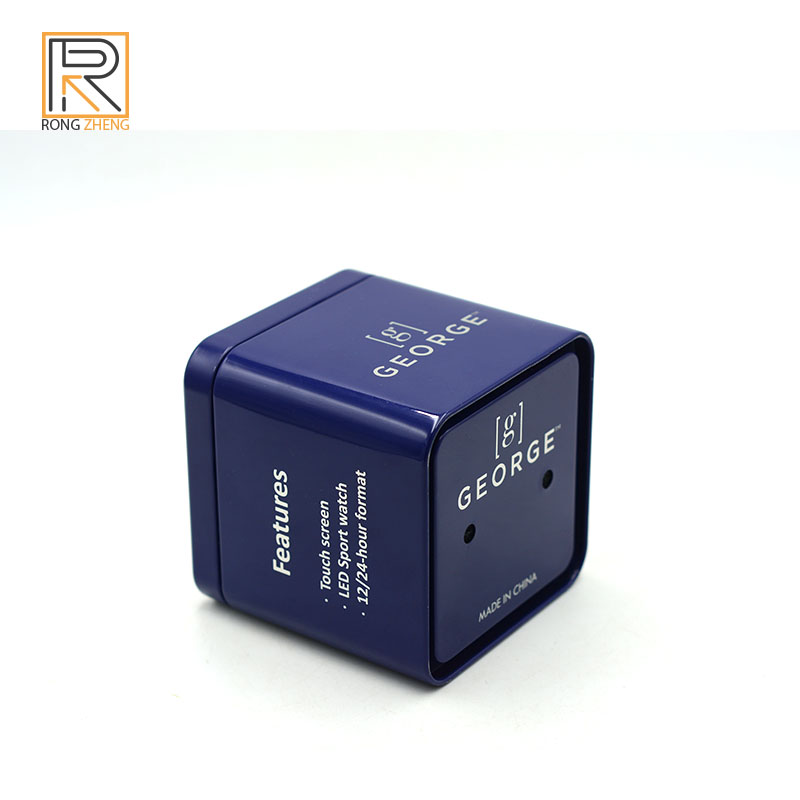 Customized square tinplate watch box with window iron box by the source manufacturer, high-end watch box with metal box