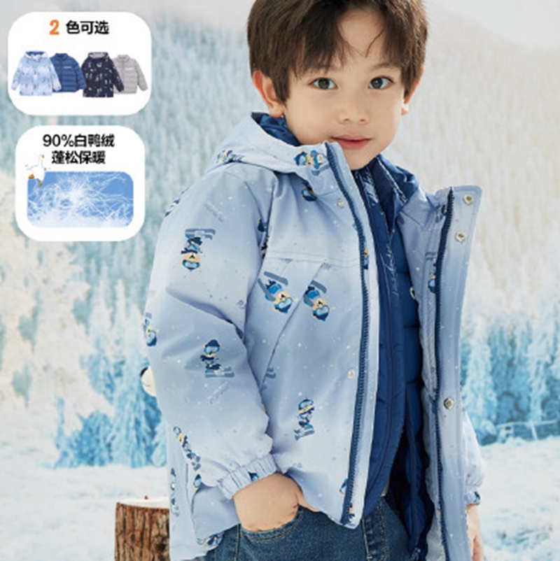 Macedonian winter thickened down jacket Korean version casual boys and girls' warm cotton jacket jacket woven children's clothing wholesale