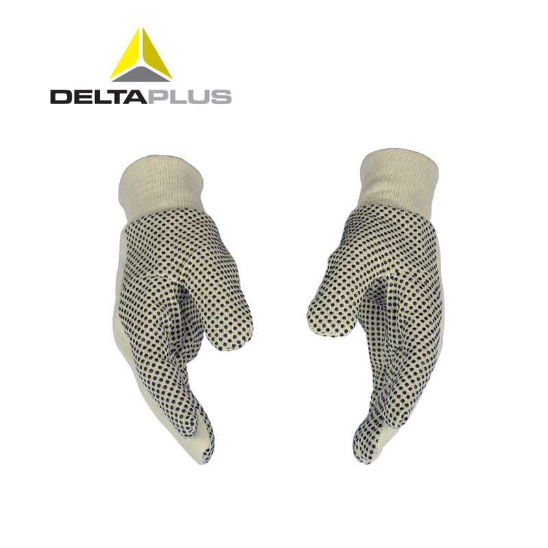 DELTA Delta CP149 PVC Dotted Plastic Cotton Gloves 208007 Sweat-absorbing and Breathable Construction Site Use