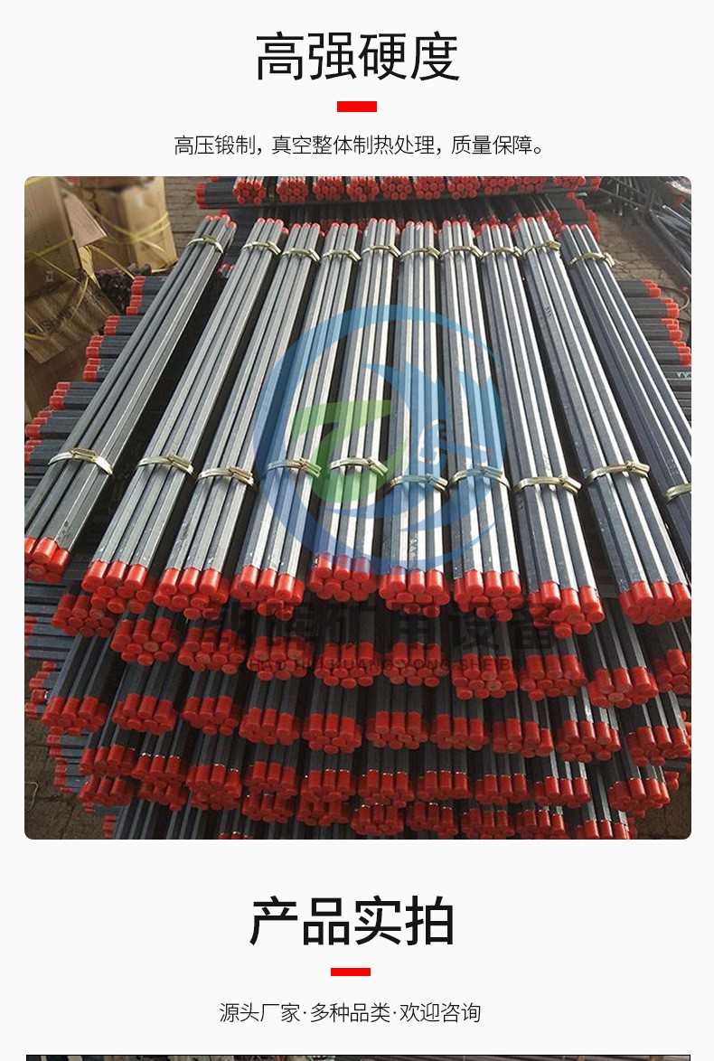 Hexagonal hollow drill rod B19 rock drill used in Chaohui Mine for tunnel drilling and anchoring