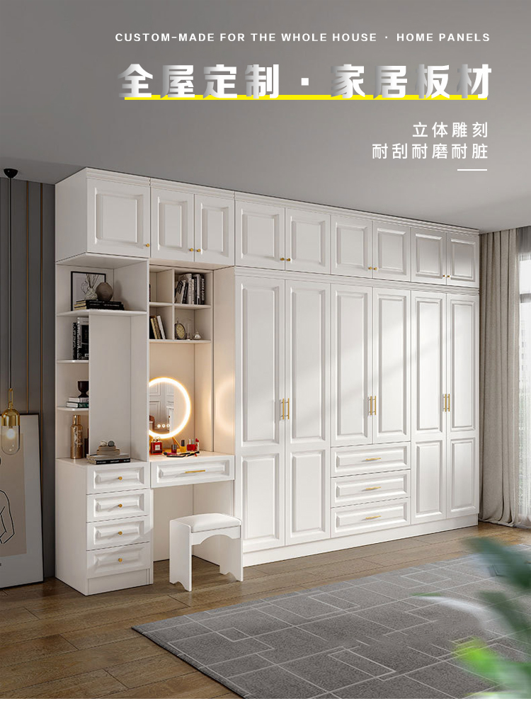 Customized wardrobe with diverse styles throughout the house, modern and minimalist design style of Xinfeida