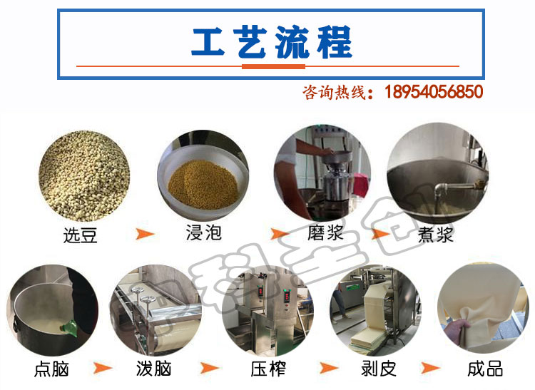 Installation of a large and fully automatic tofu skin production line with a thousand pieces of tofu machine equipment and a complete set of mechanical packages for a bean product factory