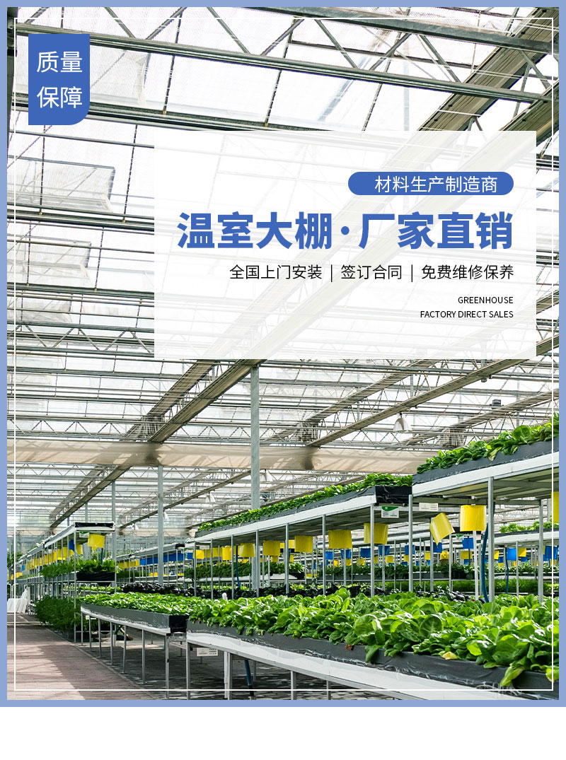 The construction of modern agricultural greenhouses in glass greenhouses is convenient, easy to install, and manufactured in Taixiang