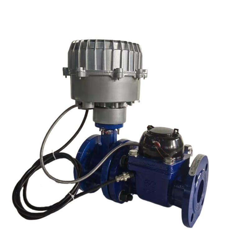 Horizontal spiral wing valve controlled water meter, one meter, multi card, large diameter flange, agricultural irrigation card meter