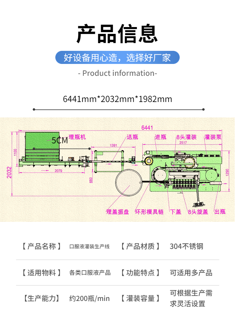 Fully automatic 1-100ml liquid quantitative filling machine, oral liquid filling production equipment, filling machinery manufacturer