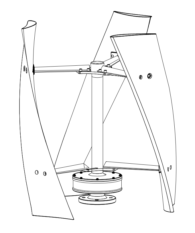 Mufeng 2kw Vertical Axis Oblique Blade X-shaped Outer Rotor Magnetically Suspended Permanent Magnet Breeze High Efficiency Wind Turbine