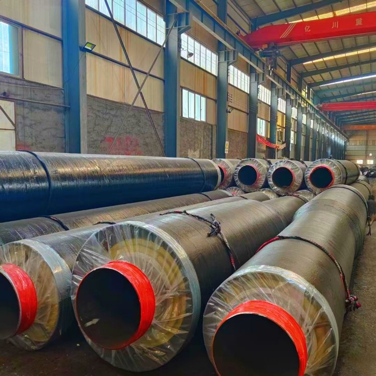 Prefabricated polyurethane insulated steel pipe, directly buried large diameter urban pipeline, high-temperature resistant foam aerial dredging and installation