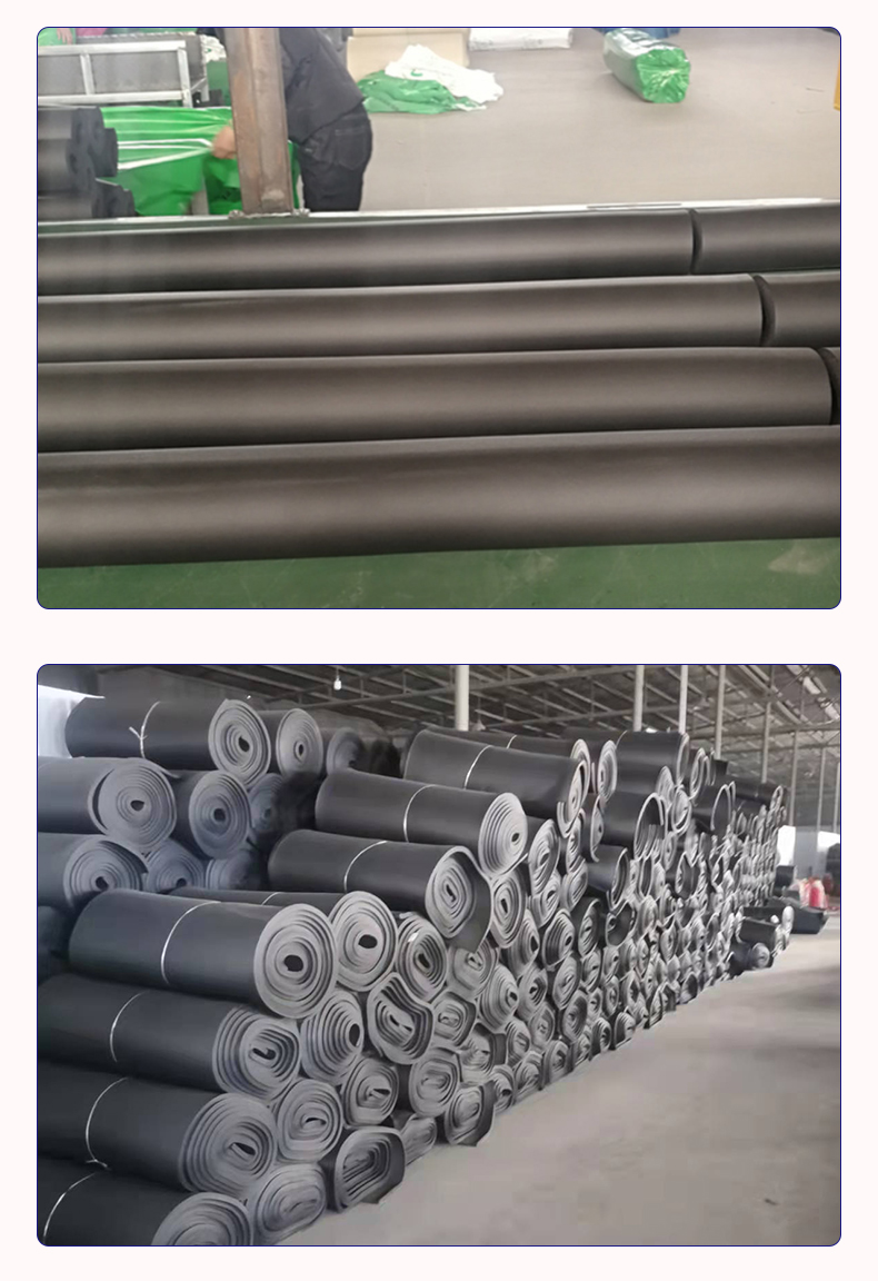 Black rubber plastic insulation pipe, Class B1 flame retardant and fireproof material, soundproof and noise reducing cotton rubber plastic pipe