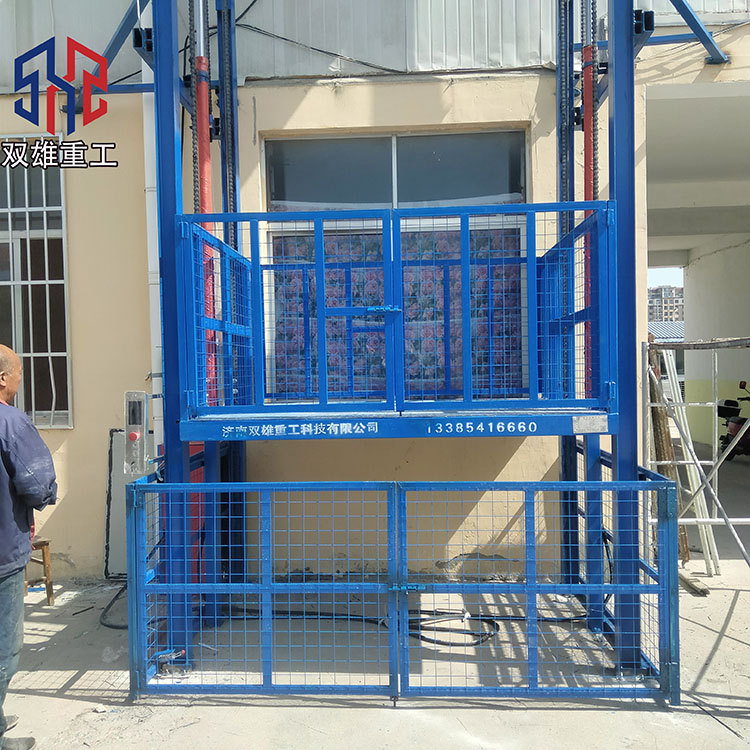 Guide rail elevator, electric loading platform, attic hydraulic cargo elevator, 2nd floor factory elevator, 3rd floor industrial elevator