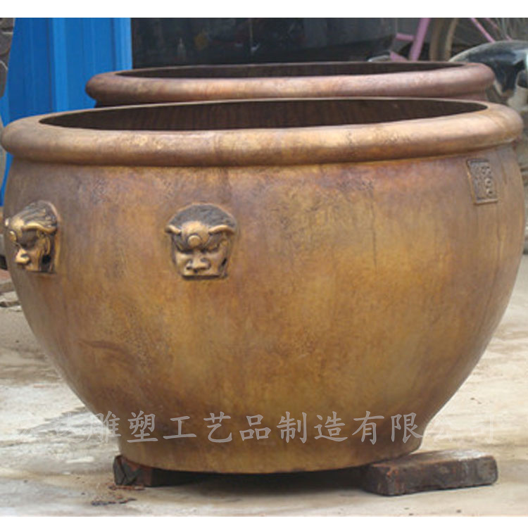 Large Copper Cylinder Square Scenic Area, Temple Pure Copper Cylinder Sculpture, Pure Copper Feng Shui Decoration, Jieyi