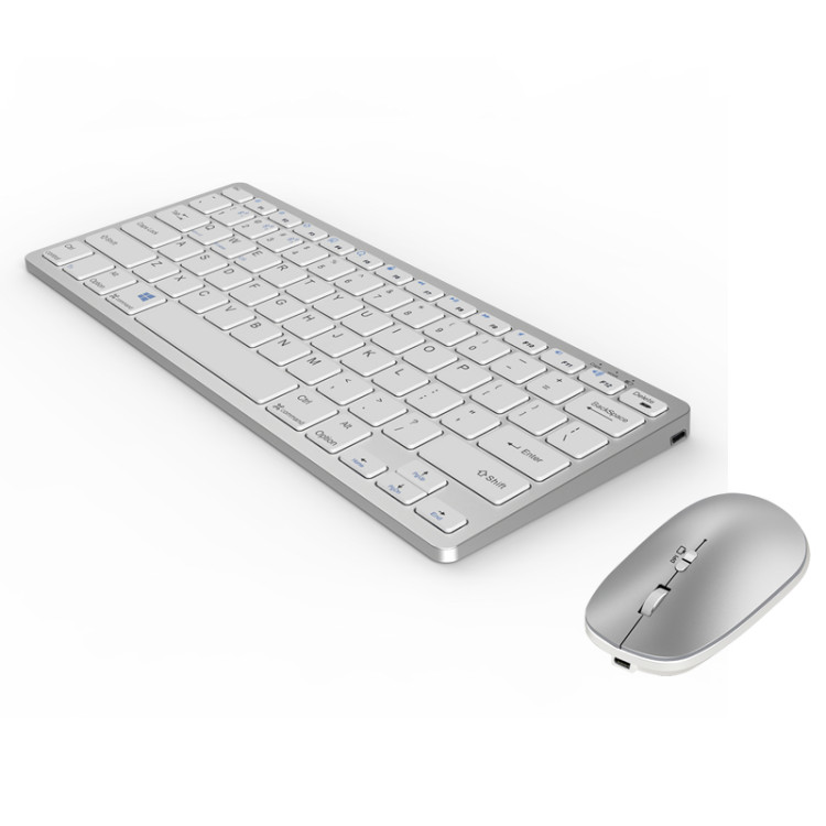 皓月灵狐KV78充电版无线键鼠套装蓝牙4模式轻薄静音办公键盘鼠标 图片 4