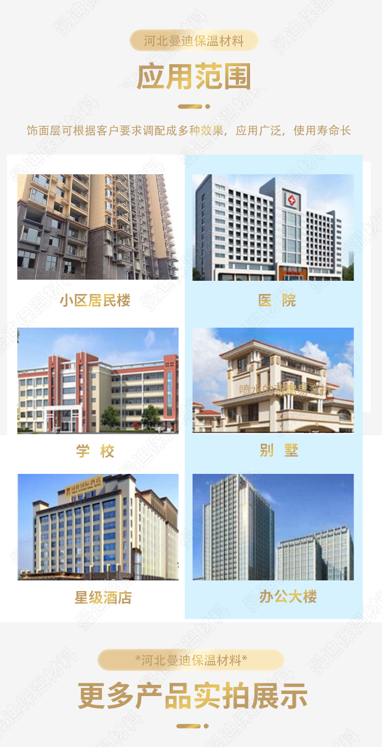 Mandy exterior wall insulation and decoration integrated board, ceramic sheet, rock wool insulation composite board