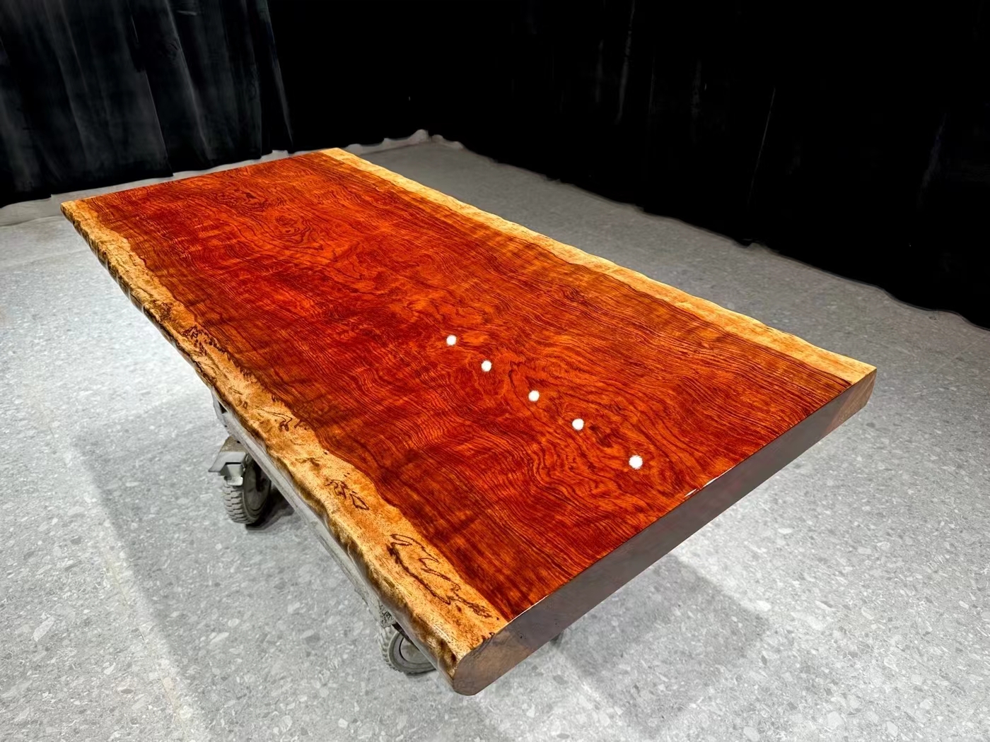 Brazilian solid wood large board, raw wood, mahogany office dining table, Brazilian pear wood desk, water ripple work tea table, tea table