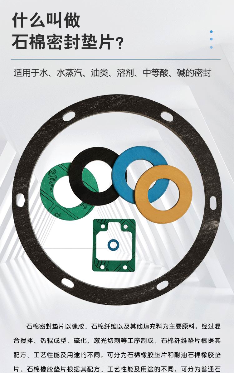 Asbestos rubber gasket, oil and high temperature resistant circular flange sealing gasket, non-standard customized DN50/65/80/100