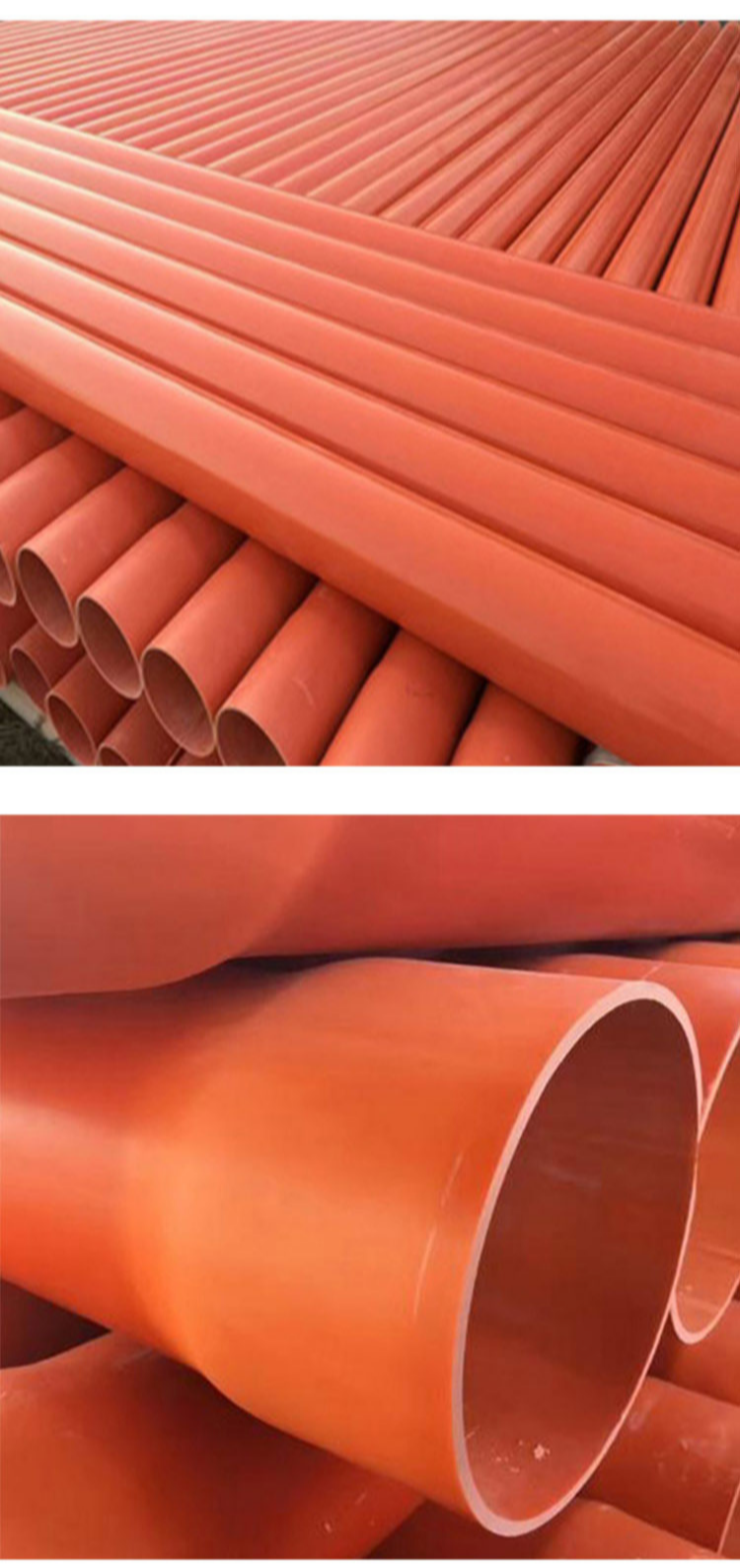 CPVC power pipe 160PVC large bend PVC-C orange row pipe high-voltage cable pipe spot sales