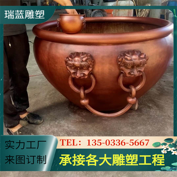 Manufacturer of the Palace Museum's large copper cylinder, copper water cylinder door, sea cast copper large cylinder, landscape sculpture, tiger head cylinder