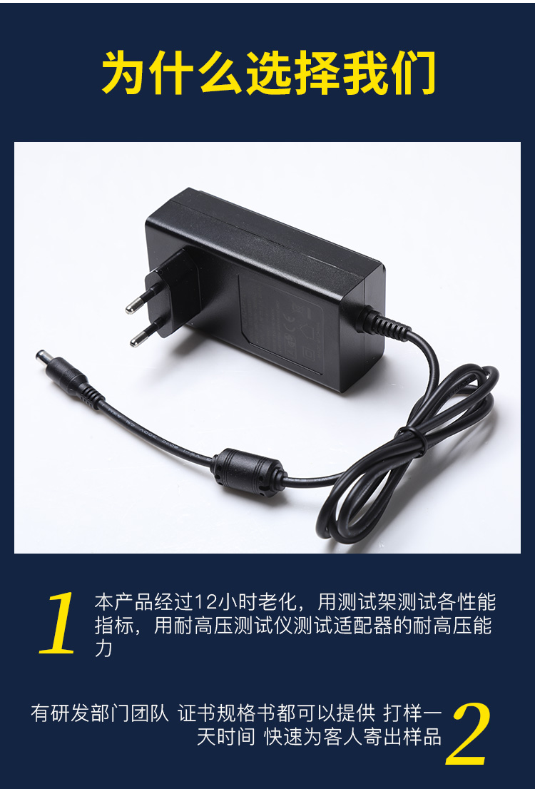 Power adapter 12v5a plug-in wall type over safety certification CE FCC high speed instrument switch power supply with Chinese and American standards 60w