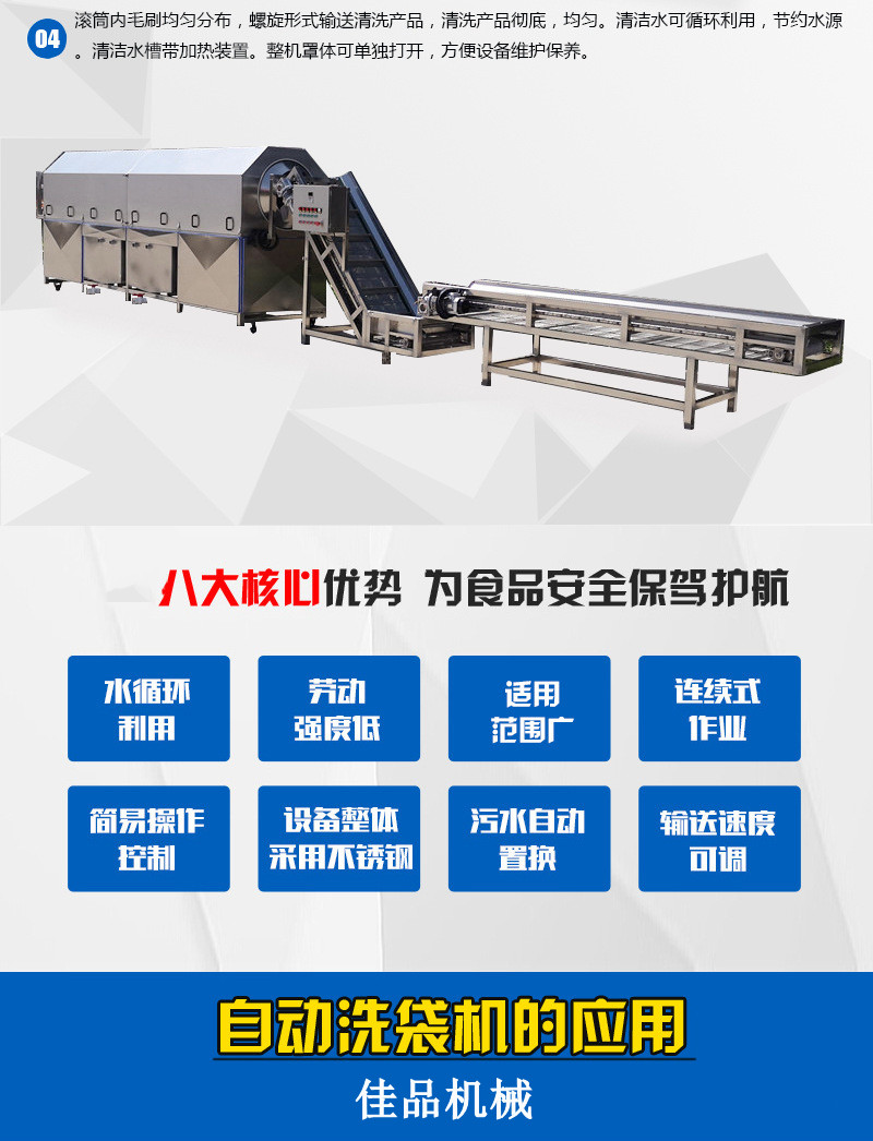 Duck neck and chicken wings soft packaging, bag washing and air drying assembly line, leisure ready to eat fish packaging bag cleaning and air drying complete set of equipment