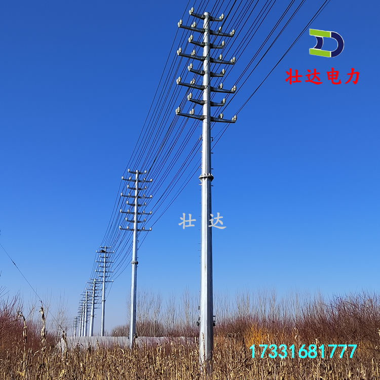 Design of customized five circuit tension pole for the foundation bolts of 110kV power steel pole manufacturers' steel pipe poles