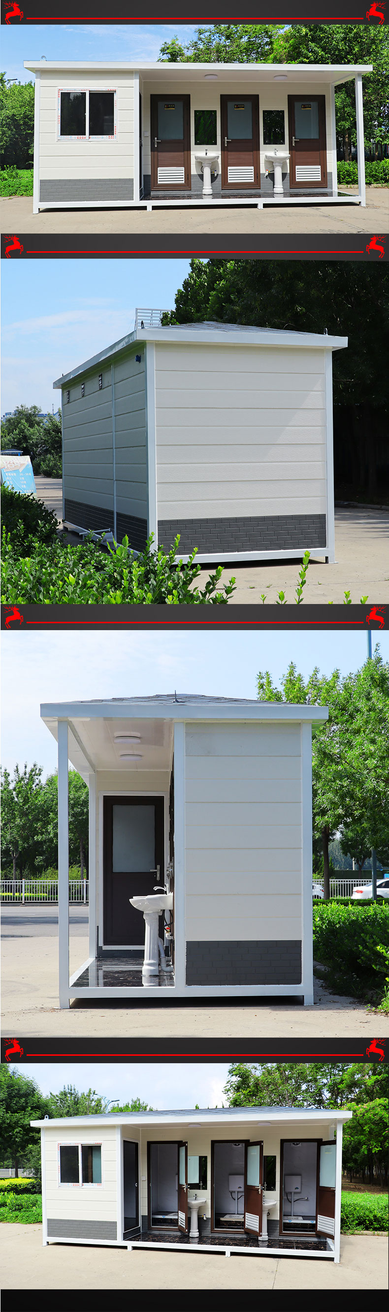 Customized Outdoor Metal Carved Board Scenic Area Mobile Toilet Mobile Public Toilet Removable