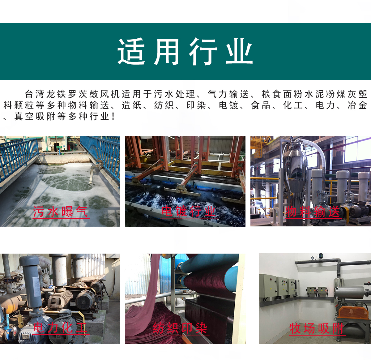 Long Tie LT-150 Roots blower for feeding, papermaking, printing, sewage aeration, silent fan