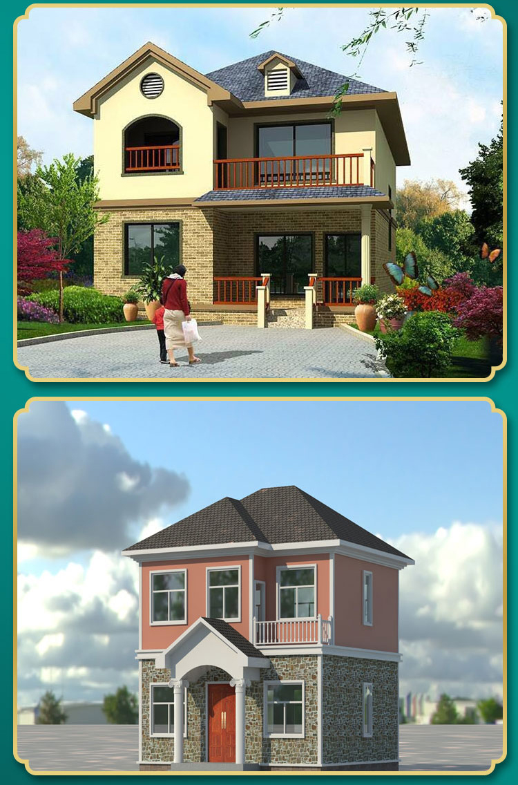 Light steel vacation villas, rural steel structures, European style multi-story economic comfort, wind resistance, and seismic resistance