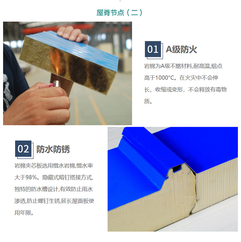 Polyurethane edge sealing rock wool sandwich panel manufacturer customizes for quick sampling and processing