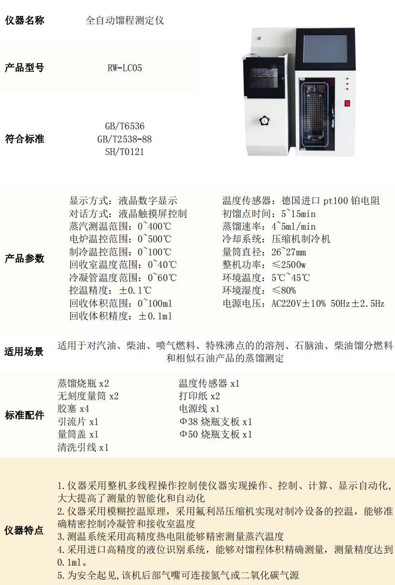 Fully automatic petroleum product distillation range tester - Diesel gasoline atmospheric single tube distillation tester GB/T6536