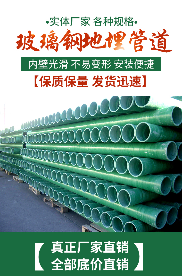 Ronglian Quality Light Fiberglass Reinforced Plastic Pipe Manufacturer Wrapped Glass Pipe with Quality Assurance of 300Mpa, Customized as Required