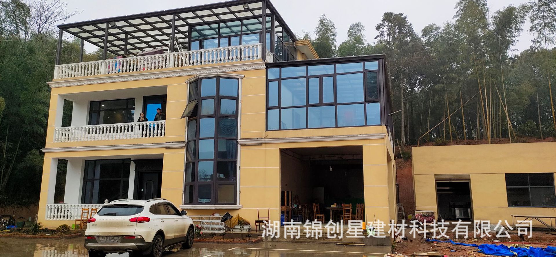 Changsha Sunshine House Villa Sunshine House Double Layer Tempered Glass Sunshine House Door Measurement Design and Installation