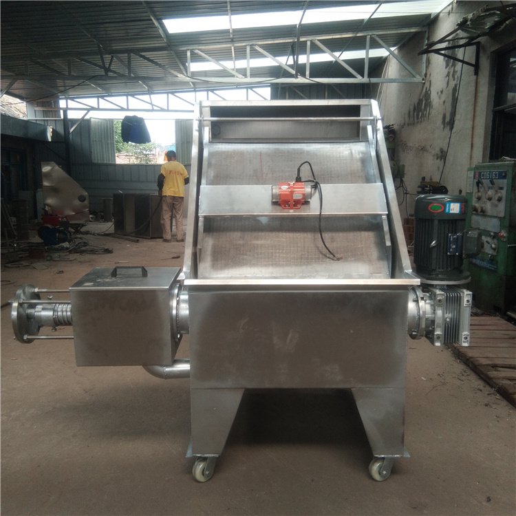 Stainless steel pig manure and cow manure dry and wet separator, small craftsman solid-liquid separation equipment, vibration extrusion principle