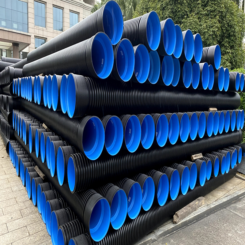 HDPE double wall corrugated pipe DN300 SN4 SN8 PE winding structure corrugated pipe