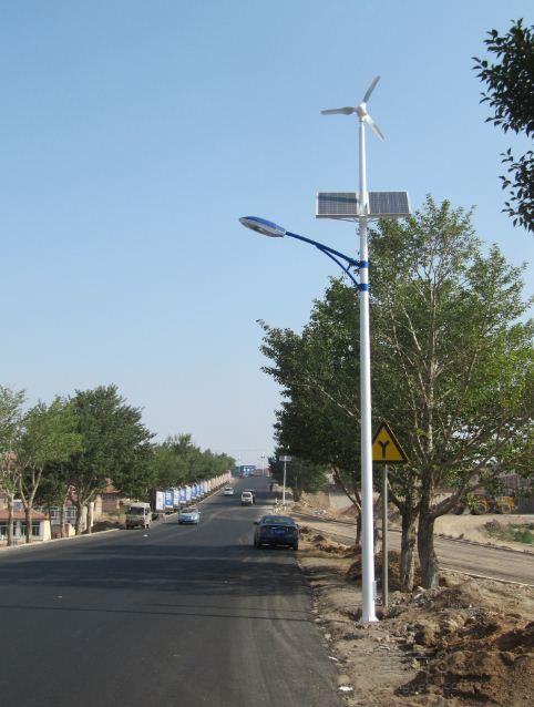 Solar LED wind power dual head outdoor A-shaped conch single and double arm customized conch arm street lamp