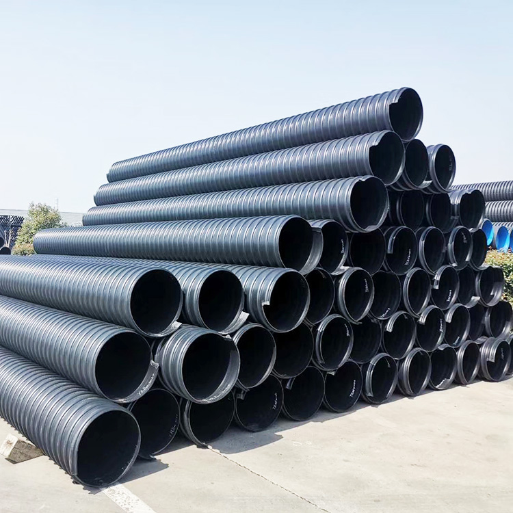 DN300 double wall corrugated pipe building rainwater pipe, underground drainage and sewage pipe, PE ventilation pipe