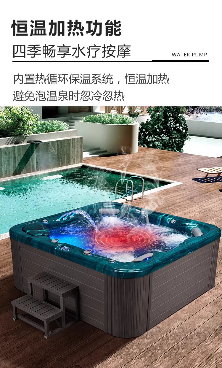 Insulated bathtub, acrylic intelligent independent constant temperature heating, surfing massage, embedded adult bathtub, bathtub