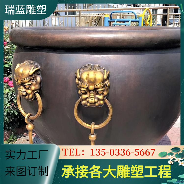 Manufacturer of the Palace Museum's large copper cylinder, copper water cylinder door, sea cast copper large cylinder, landscape sculpture, tiger head cylinder