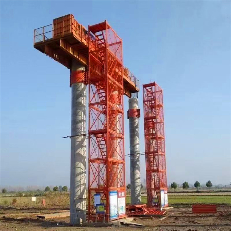 Manufacturer's spot bridge pier construction with circular safety ladder combination construction flat cover beam model 4 * 2 * 2