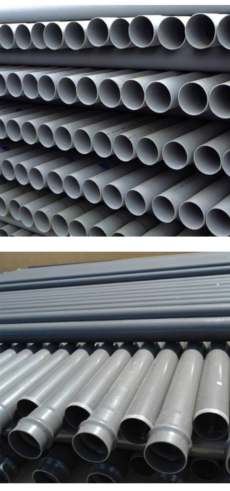 Tongjian Pipe Industry PVC-U Water Supply Pipe, Garden Irrigation Pipe, PVC 98 Water Supply Pipe, Ash Perforated Seepage Pipe