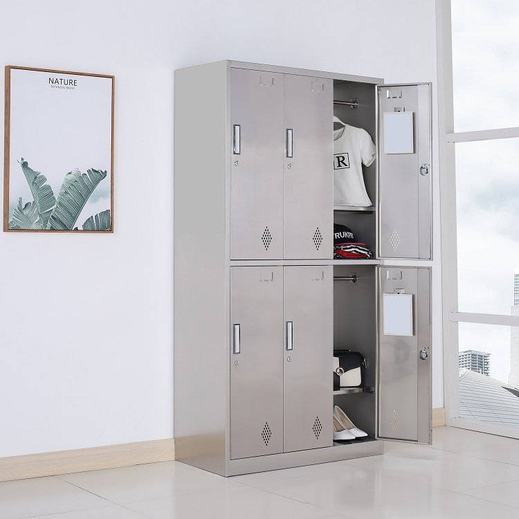 Kefeiya stainless steel six door locker, employee dormitory storage cabinet, 304 multi door bag storage cabinet